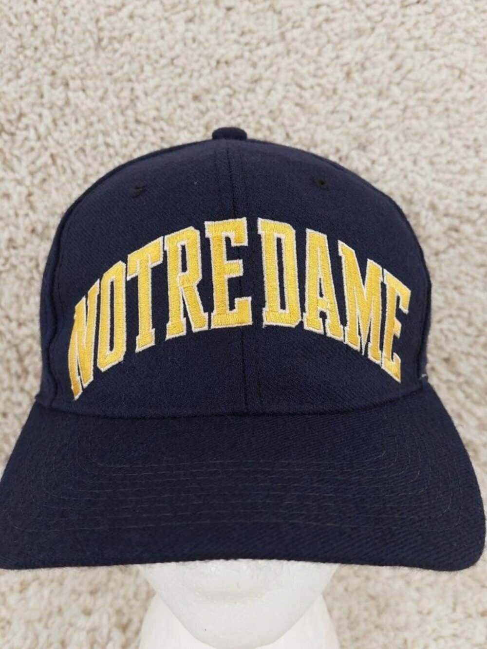 Notre Dame Starter Vintage Wool Snapback Hat Cap Arch Script Navy Fighting Irish